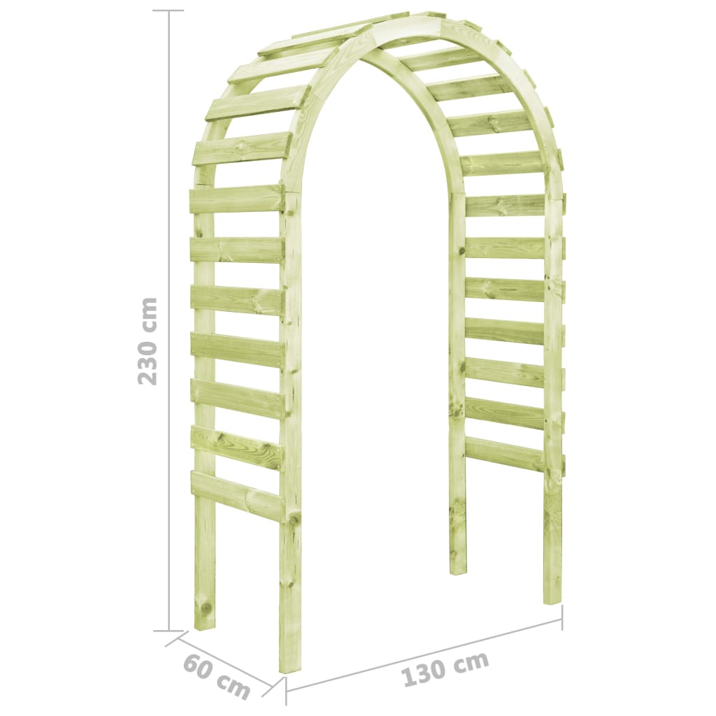 Impregnált fenyőfa kerti pergola 130 x 60 x 230 cm 5
