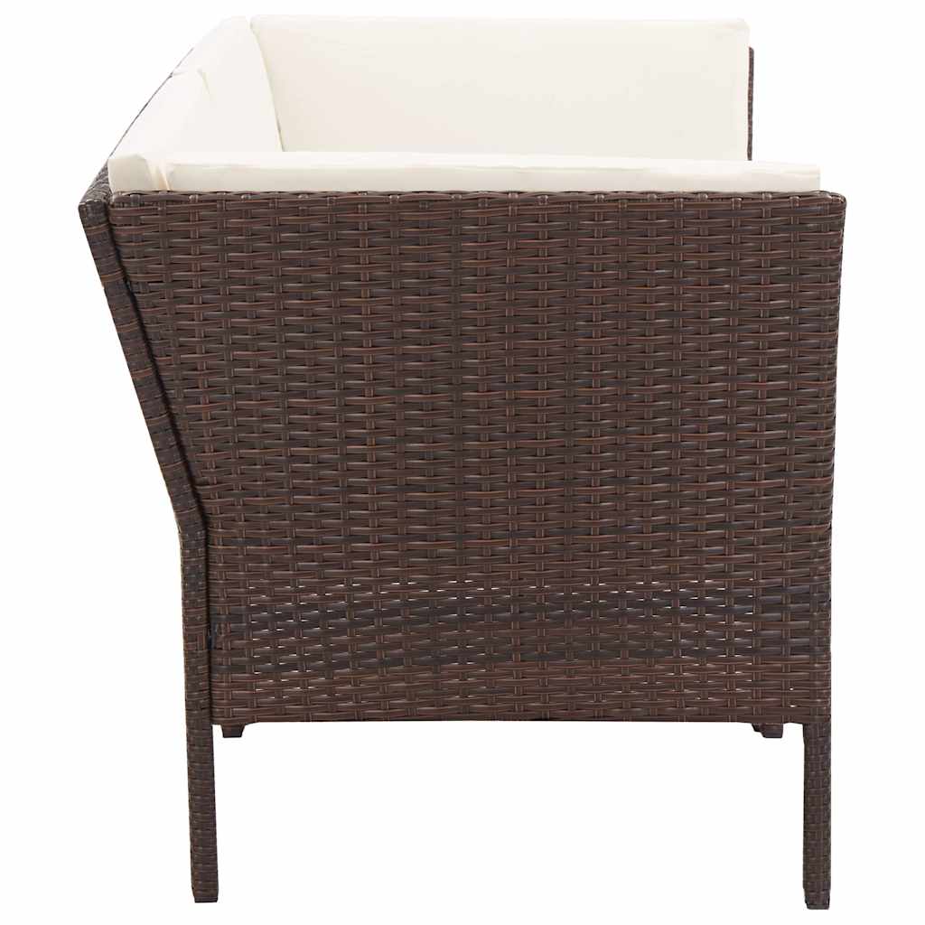 6-részes barna polyrattan kerti bútorszett párnákkal 5