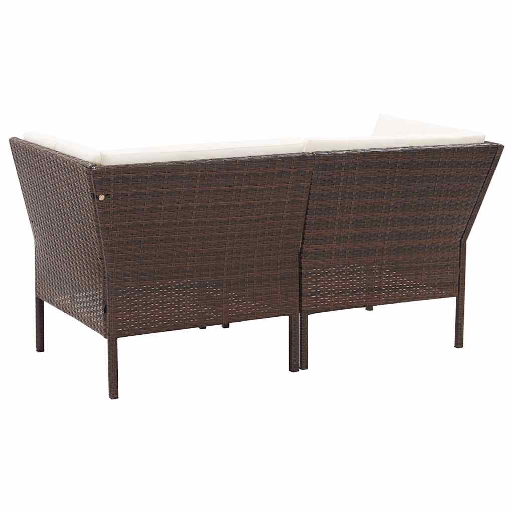 6-részes barna polyrattan kerti bútorszett párnákkal 6