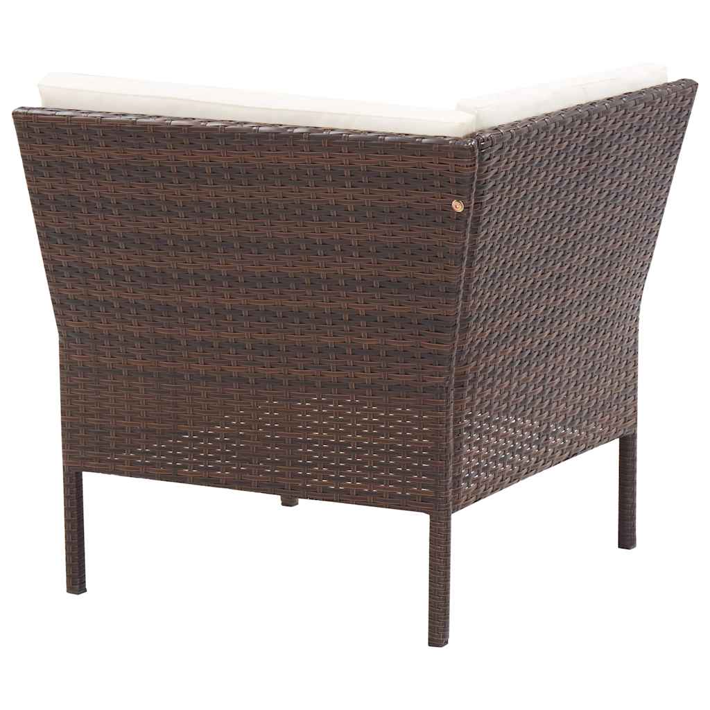 6-részes barna polyrattan kerti bútorszett párnákkal 9