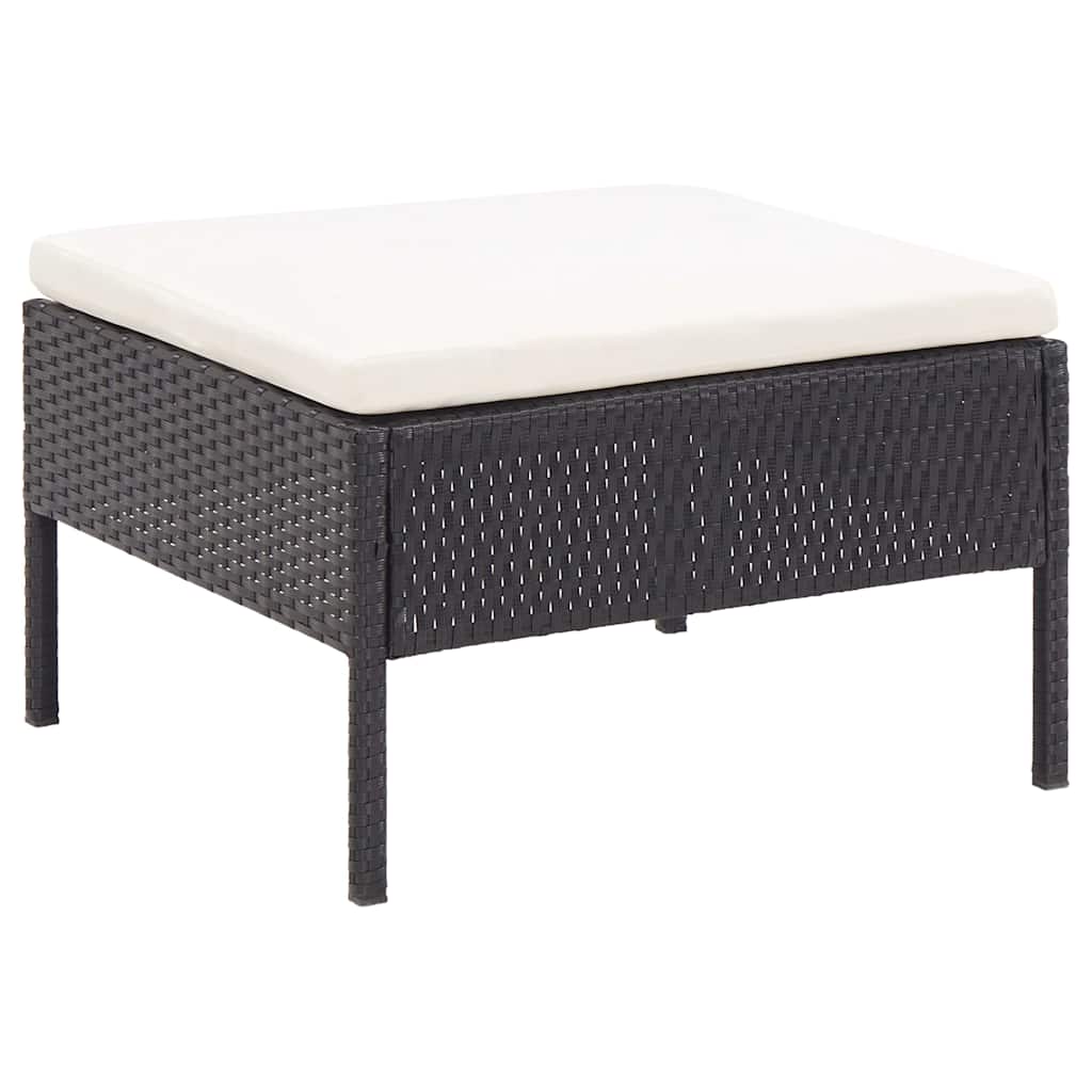 6 részes fekete polyrattan kerti ülőgarnitúra párnákkal 11
