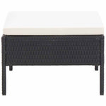 6 részes fekete polyrattan kerti ülőgarnitúra párnákkal 12