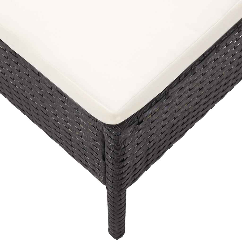 6 részes fekete polyrattan kerti ülőgarnitúra párnákkal 13