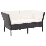 6 részes fekete polyrattan kerti ülőgarnitúra párnákkal 3