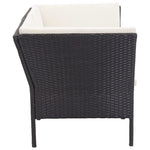 6 részes fekete polyrattan kerti ülőgarnitúra párnákkal 5