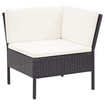 6 részes fekete polyrattan kerti ülőgarnitúra párnákkal 6