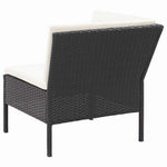 6 részes fekete polyrattan kerti ülőgarnitúra párnákkal 8