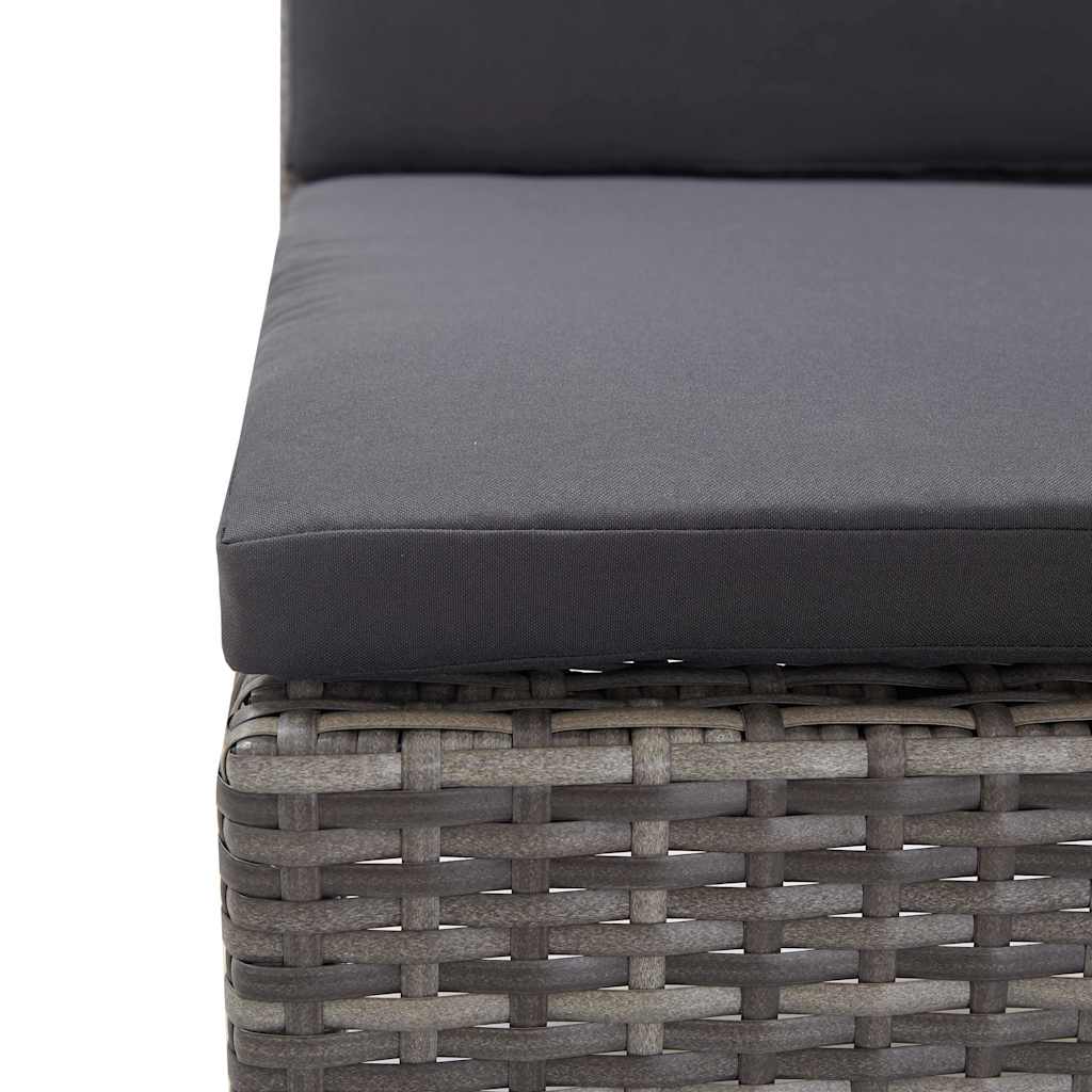 3-részes szürke polyrattan kerti ülőgarnitúra párnákkal 9