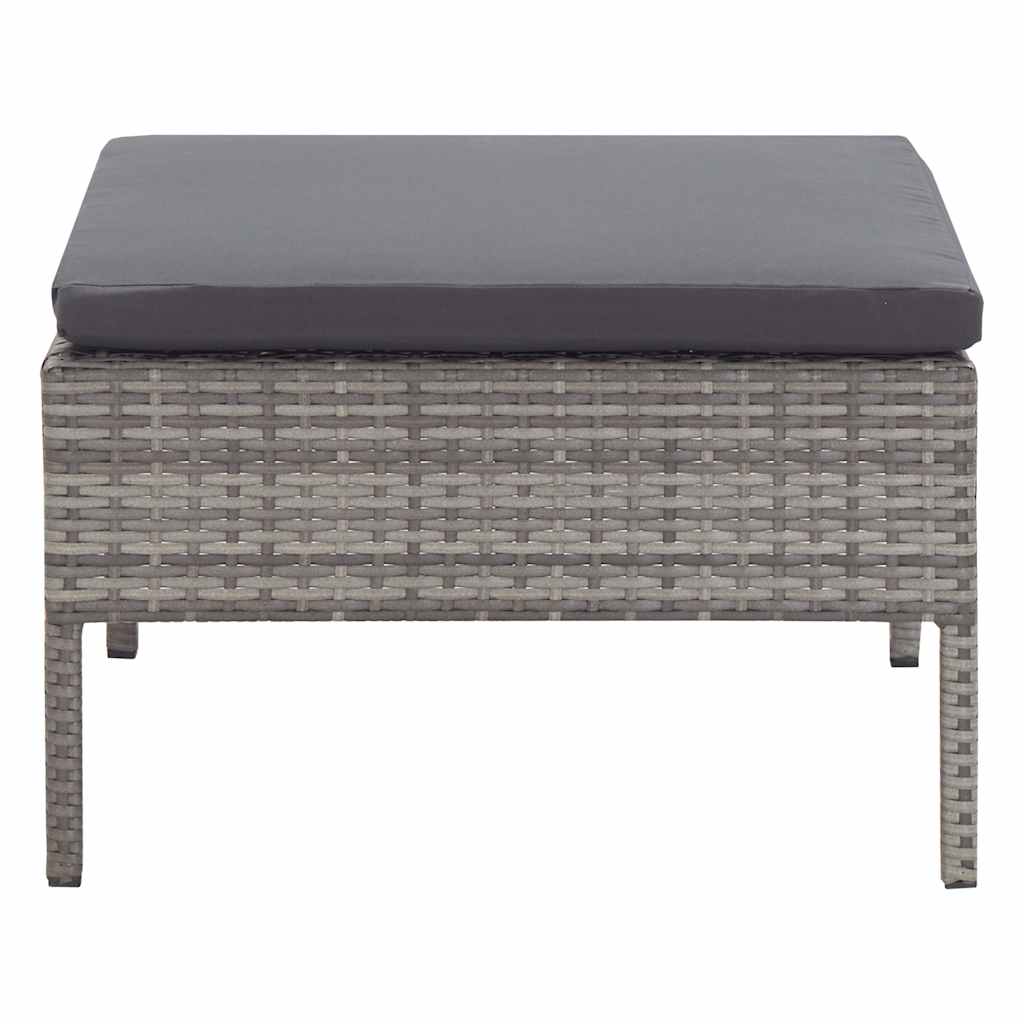 3-részes szürke polyrattan kerti ülőgarnitúra párnákkal 11