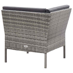 3-részes szürke polyrattan kerti ülőgarnitúra párnákkal 6