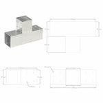 4 darab T alakú horganyzott fém oszloptartó 91 x 91 mm 8