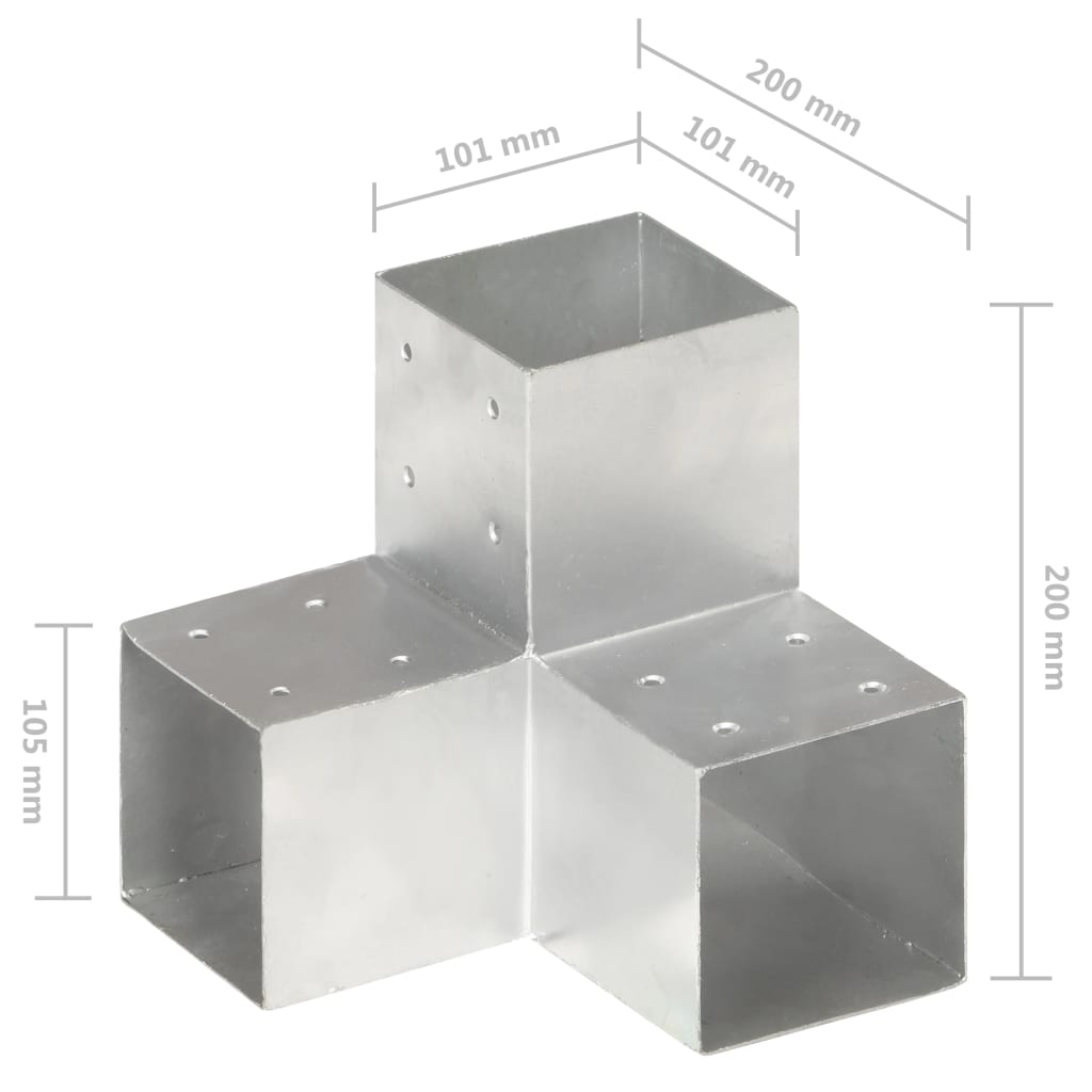 Y alakú horganyzott fém oszloptartó 101 x 101 mm 5