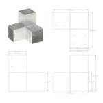 Y alakú horganyzott fém oszloptartó 101 x 101 mm 6