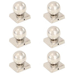 6 db gömb alakú rozsdamentes acél kerítésoszlop-sapka 101x101 mm