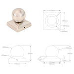 6 db gömb alakú rozsdamentes acél kerítésoszlop-sapka 101x101 mm 9