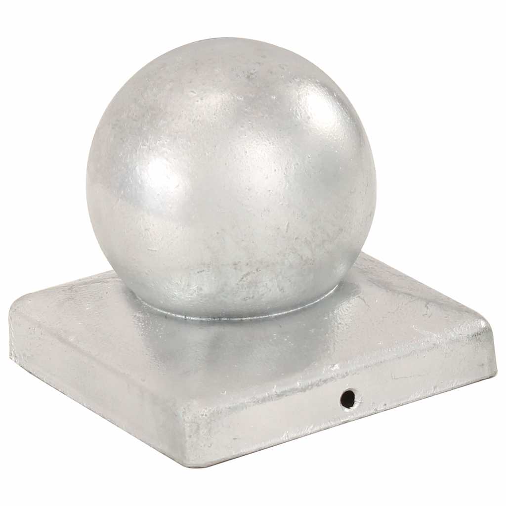 6 db gömb alakú horganyzott fém kerítésoszlop-sapka 101x101 mm 3