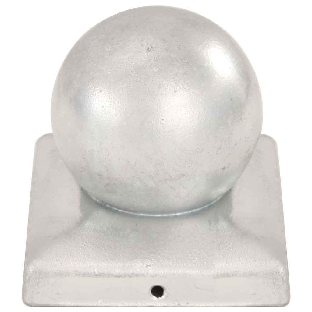 6 db gömb alakú horganyzott fém kerítésoszlop-sapka 101x101 mm 4