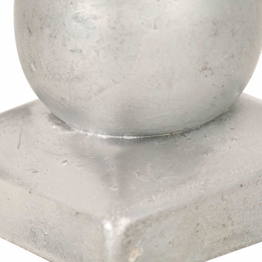 6 db gömb alakú horganyzott fém kerítésoszlop-sapka 101x101 mm 7