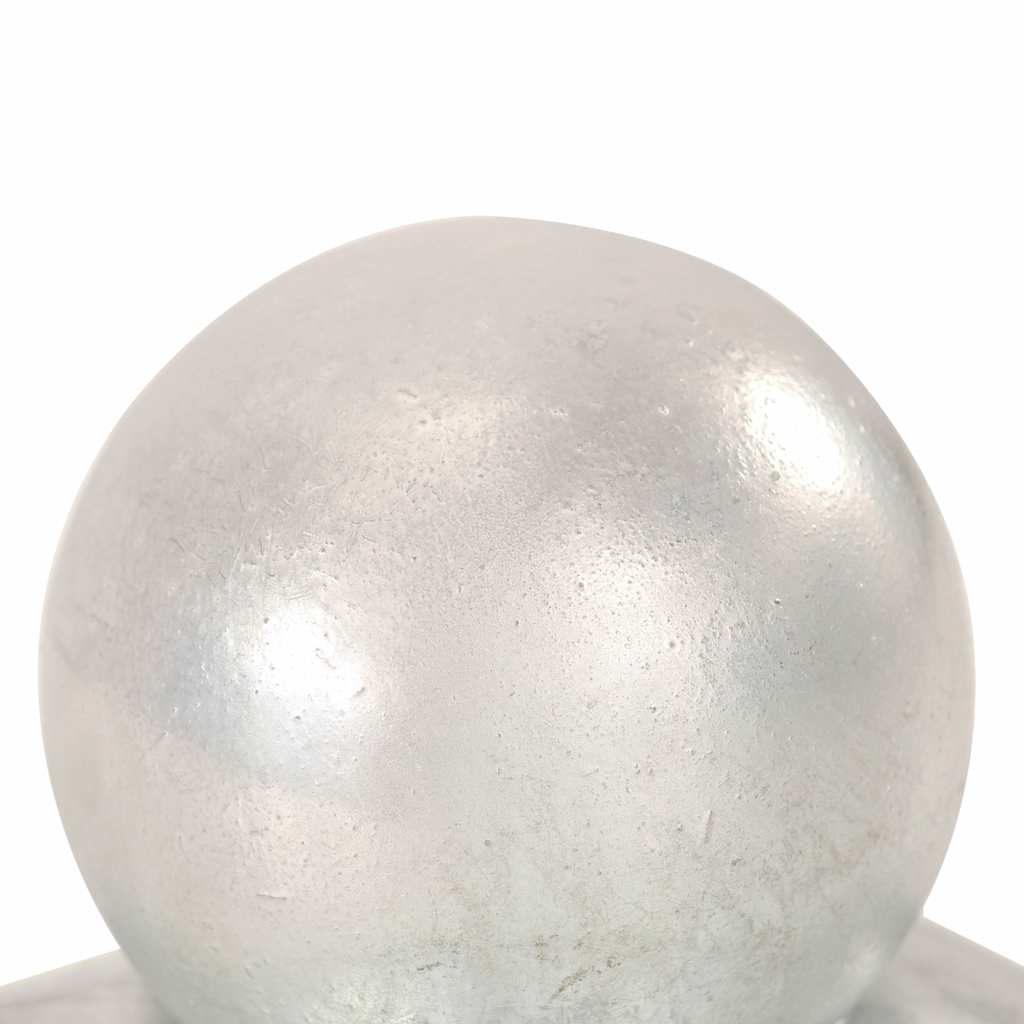 6 db gömb alakú horganyzott fém kerítésoszlop-sapka 101x101 mm 5