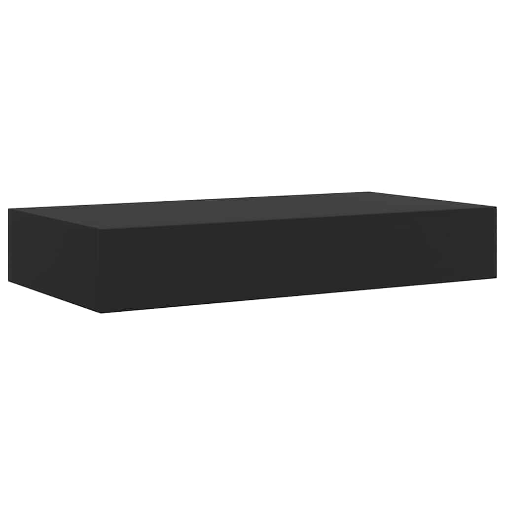 Fekete lebegő fali polc fiókkal 48 x 25 x 8 cm 4