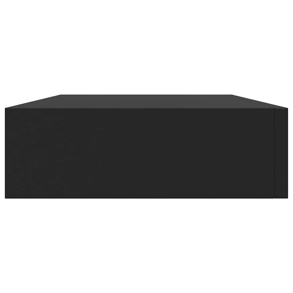 Fekete lebegő fali polc fiókkal 48 x 25 x 8 cm 6