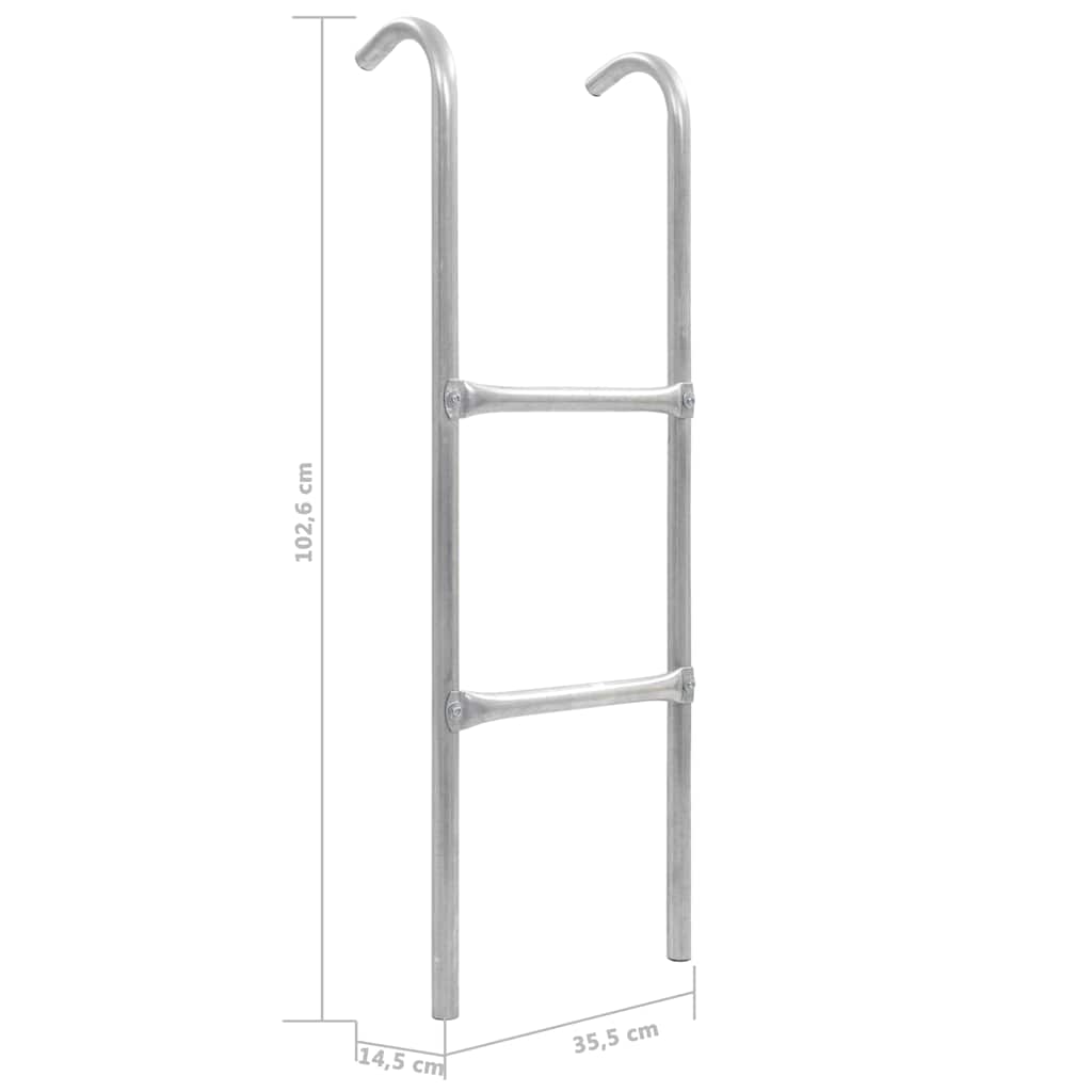 Kétlépcsős ezüst acél trambulinlétra 102,6 cm 5