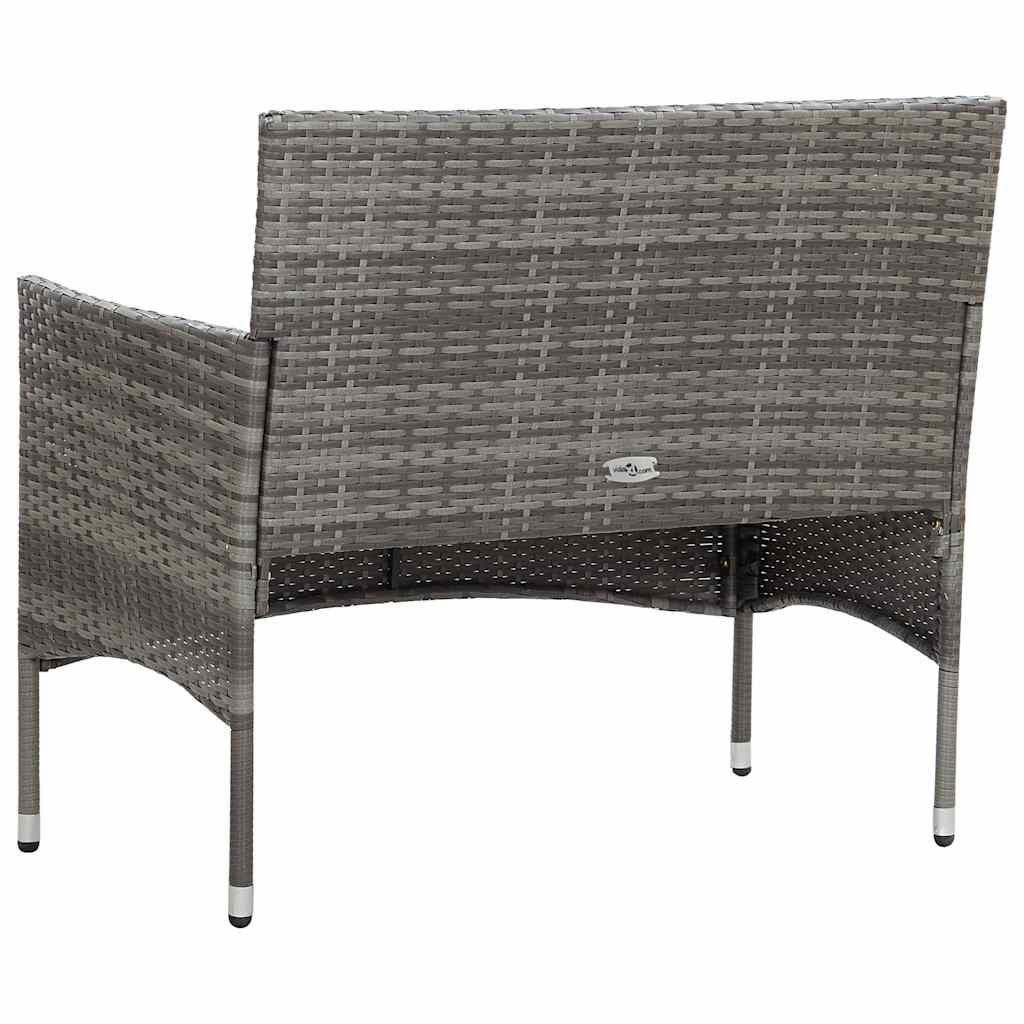 4 részes szürke polyrattan kerti ülőgarnitúra párnákkal 5