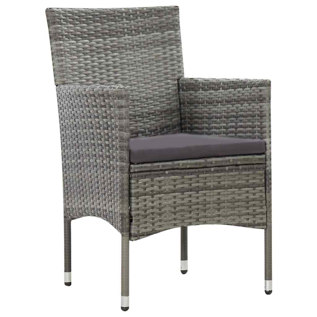 4 részes szürke polyrattan kerti ülőgarnitúra párnákkal 6