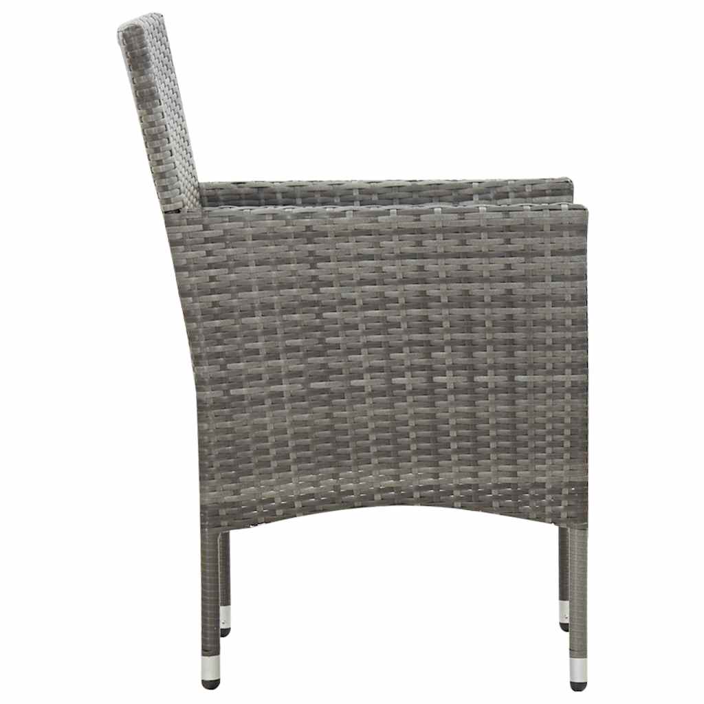 4 részes szürke polyrattan kerti ülőgarnitúra párnákkal 8