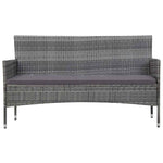 4 részes szürke polyrattan kerti ülőgarnitúra párnákkal 3