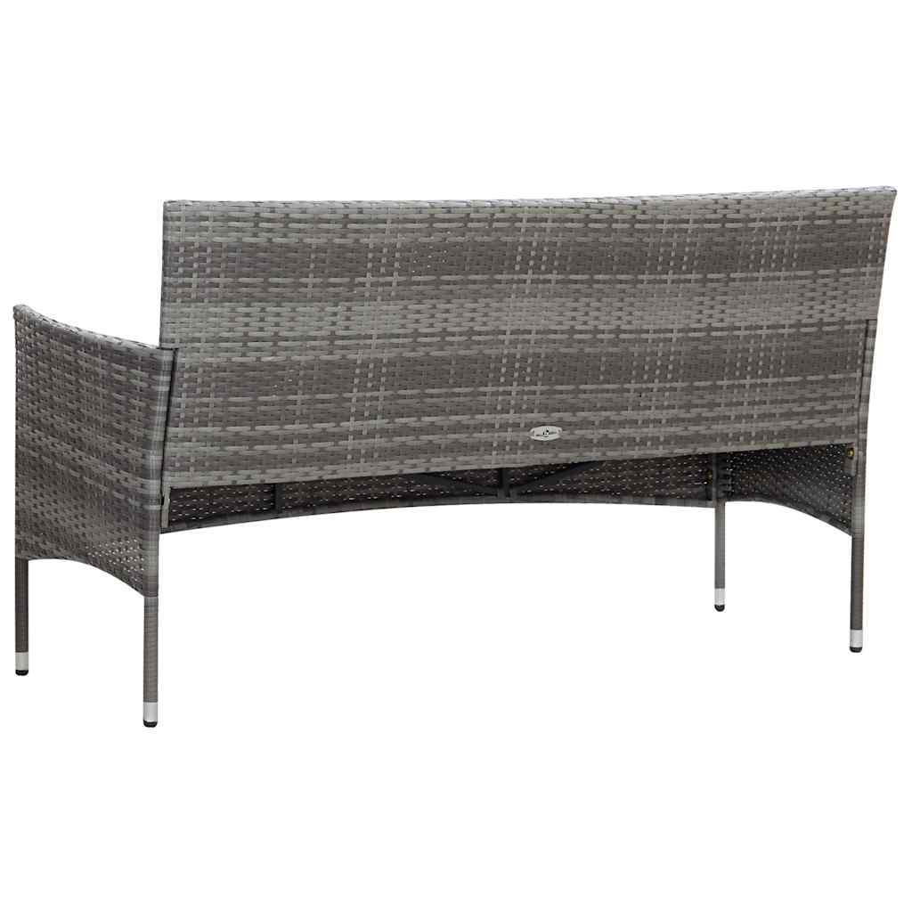 4 részes szürke polyrattan kerti ülőgarnitúra párnákkal 4