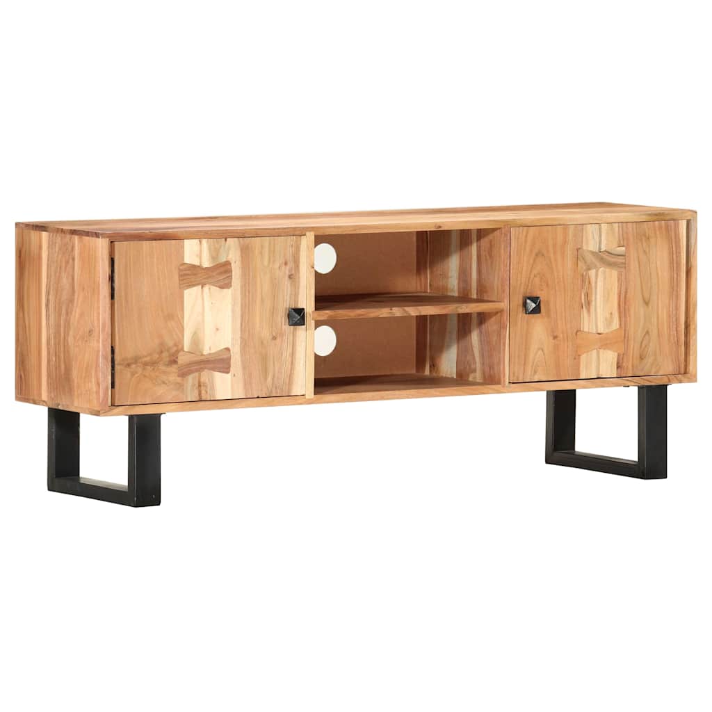 Tömör akácfa TV-szekrény 118 x 30 x 45 cm 9