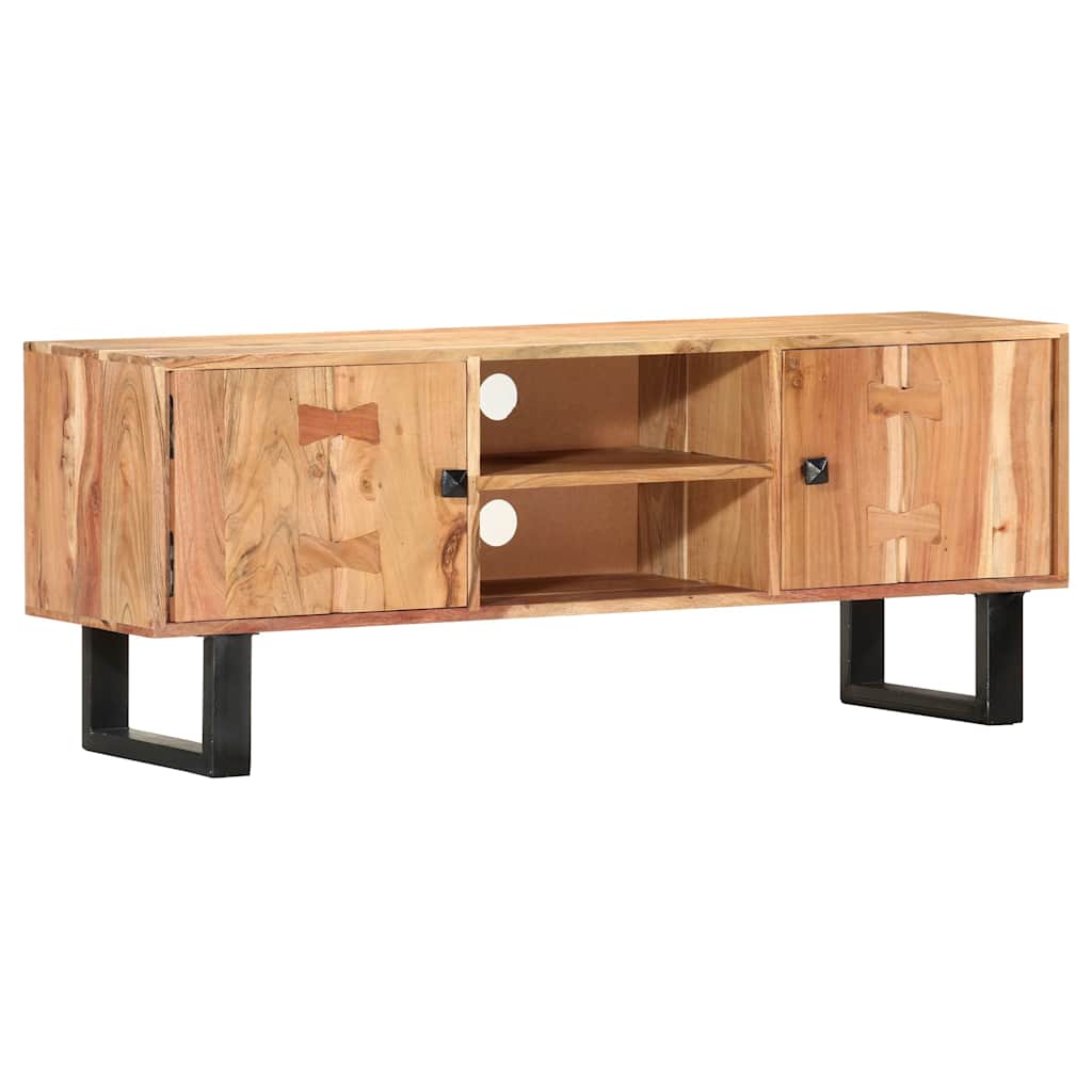 Tömör akácfa TV-szekrény 118 x 30 x 45 cm 10