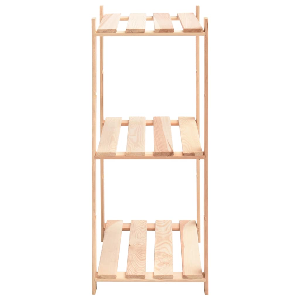 2 db 3-szintes tömör fenyőfa tárolópolc 150 kg 60 x 38 x 90 cm 5