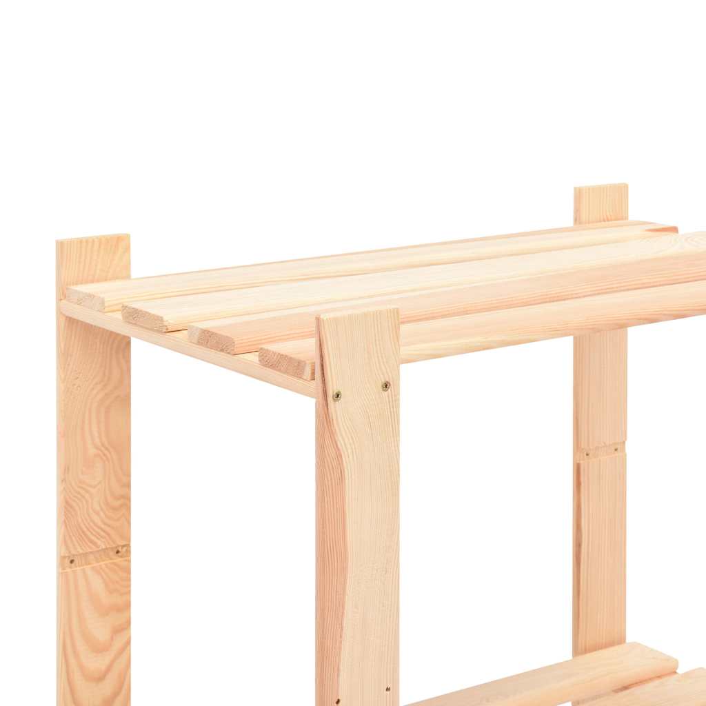 2 db 3-szintes tömör fenyőfa tárolópolc 150 kg 60 x 38 x 90 cm 6