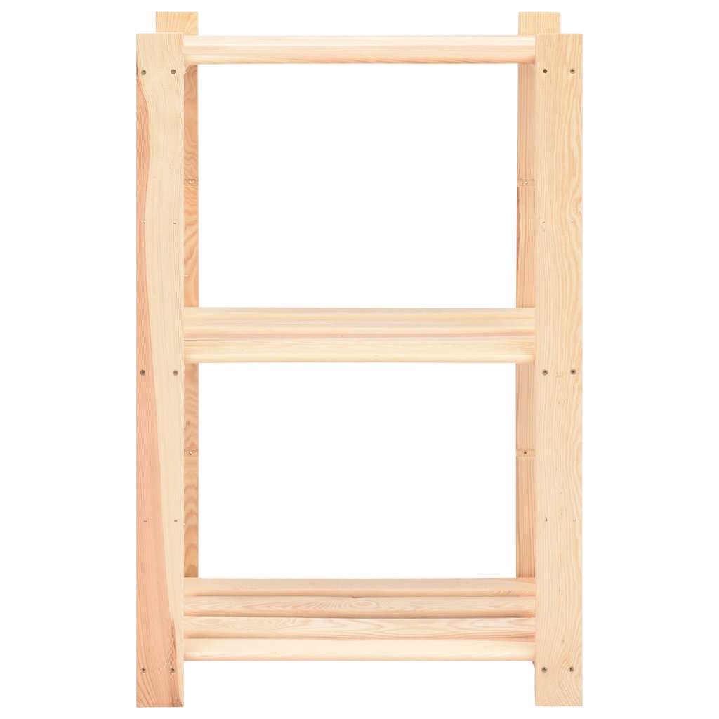 5 db 3-szintes tömör fenyőfa tárolópolc 150 kg 60 x 38 x 90 cm 4