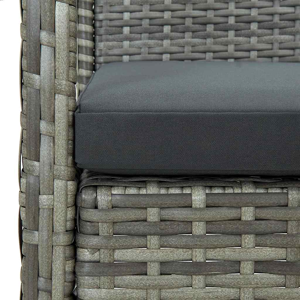 5 részes szürke polyrattan kerti bútorgarnitúra párnákkal 15