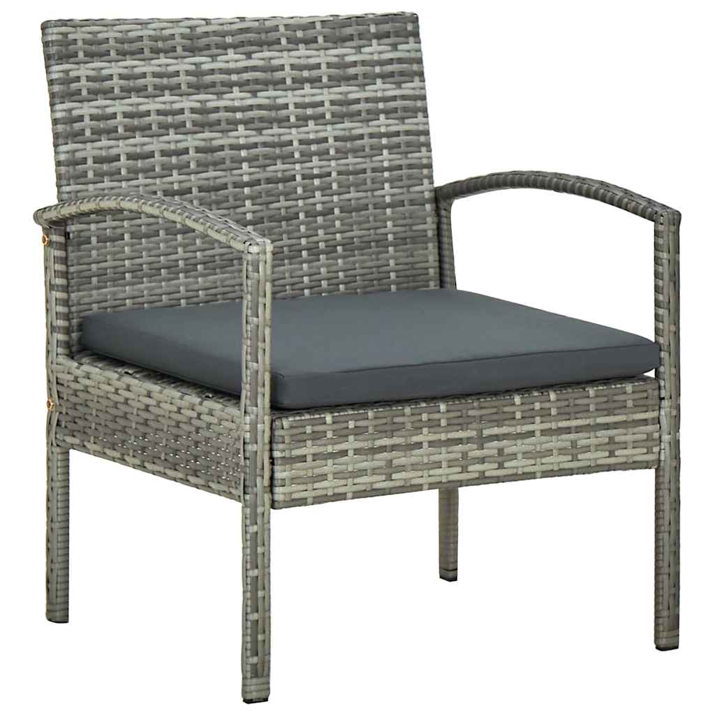 5 részes szürke polyrattan kerti bútorgarnitúra párnákkal 5