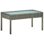 5 részes szürke polyrattan kerti bútorgarnitúra párnákkal 6