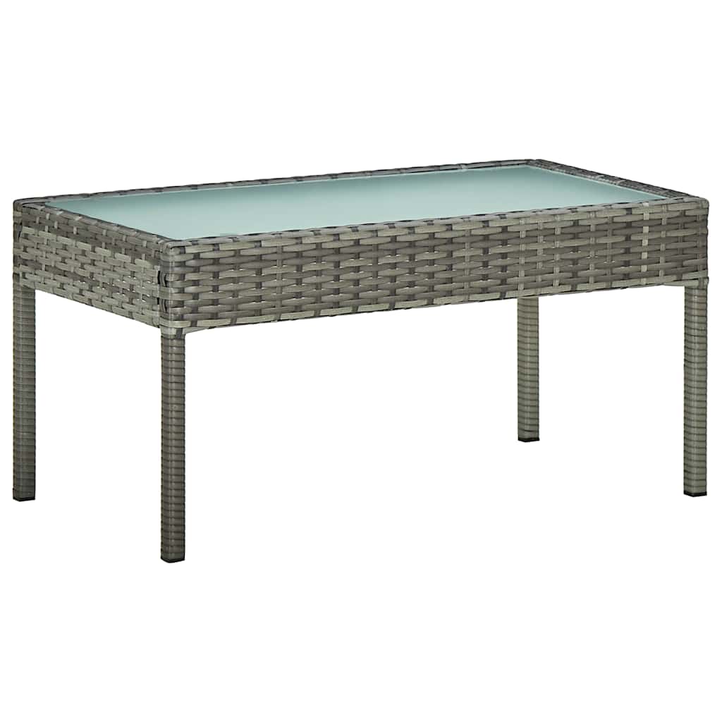 5 részes szürke polyrattan kerti bútorgarnitúra párnákkal 6