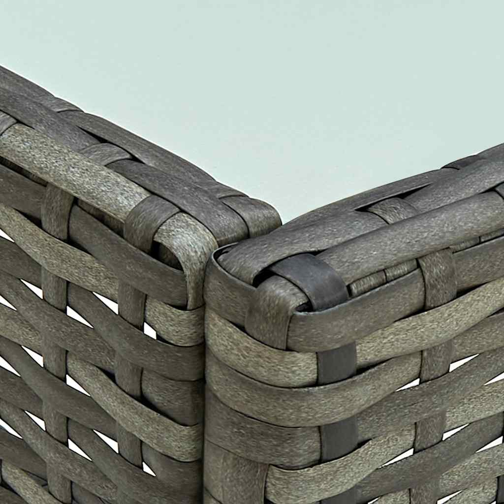 5 részes szürke polyrattan kerti bútorgarnitúra párnákkal 7