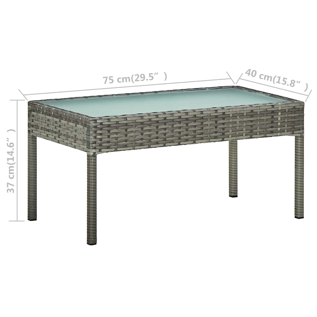 5 részes szürke polyrattan kerti bútorgarnitúra párnákkal 10