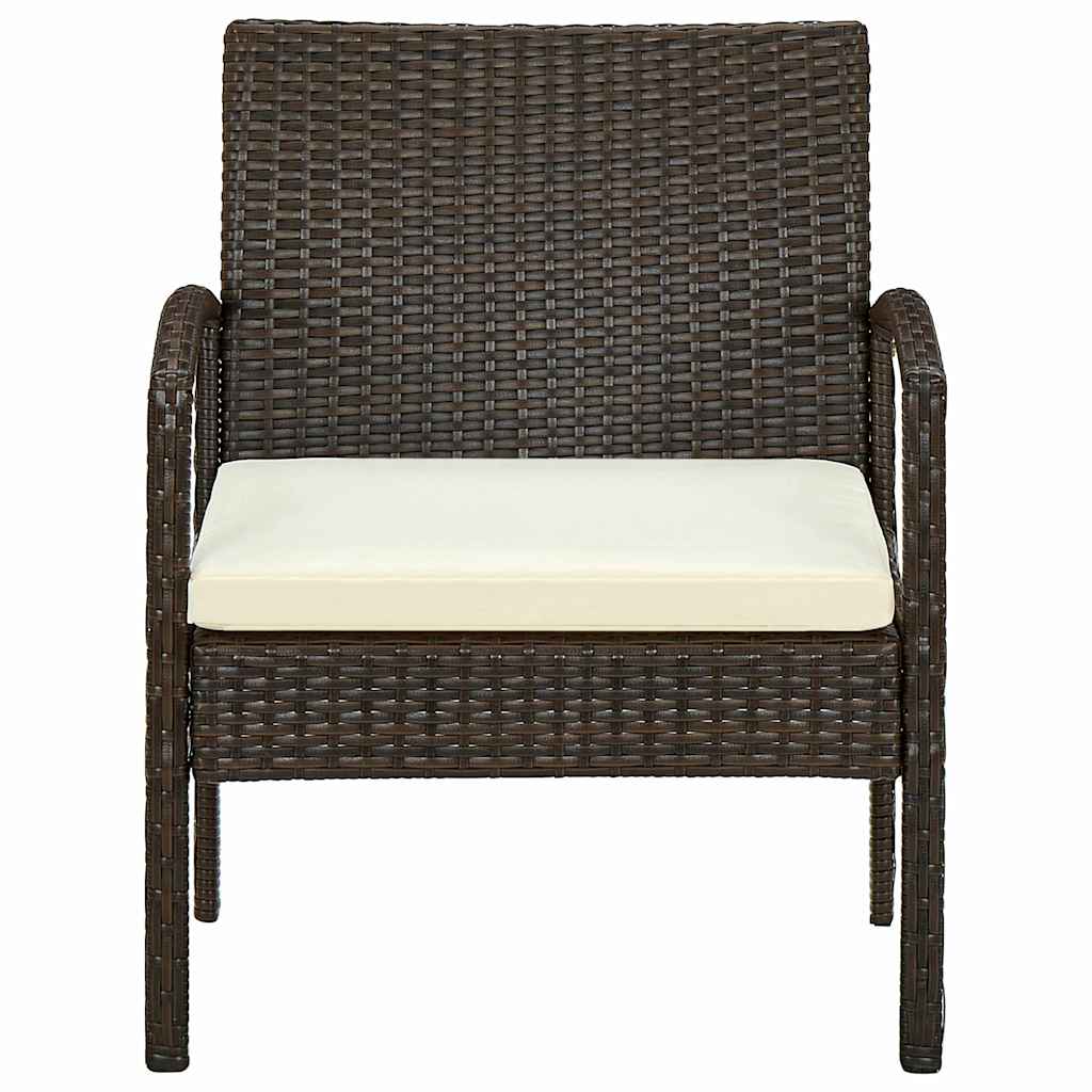 Barna polyrattan kerti szék párnával 2