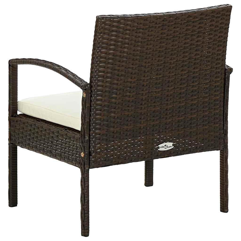 Barna polyrattan kerti szék párnával 4