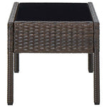 Barna polyrattan kerti asztal 75 x 40 x 37 cm 3