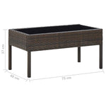 Barna polyrattan kerti asztal 75 x 40 x 37 cm 5