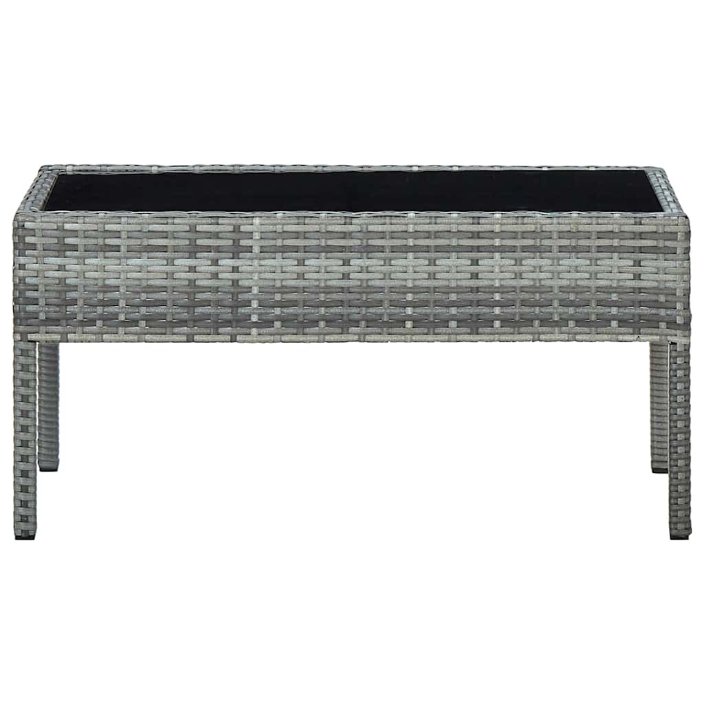 Szürke polyrattan kerti asztal 75 x 40 x 37 cm 2