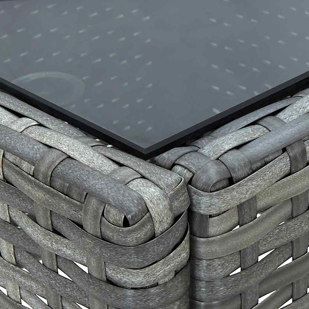 Szürke polyrattan kerti asztal 75 x 40 x 37 cm 4