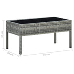 Szürke polyrattan kerti asztal 75 x 40 x 37 cm 5