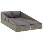 Szürke polyrattan kerti ágy 110x200 cm 2